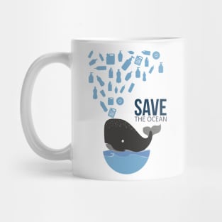 Save The Ocean Keep The Sea Plastic Free Turtle Scene Mug